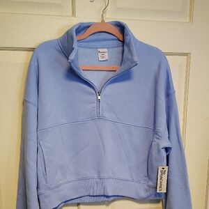 Women's Blue Half-Zip Sweater